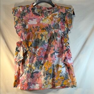 Cupio Floral Woman’s Ruffle Sleeve Top